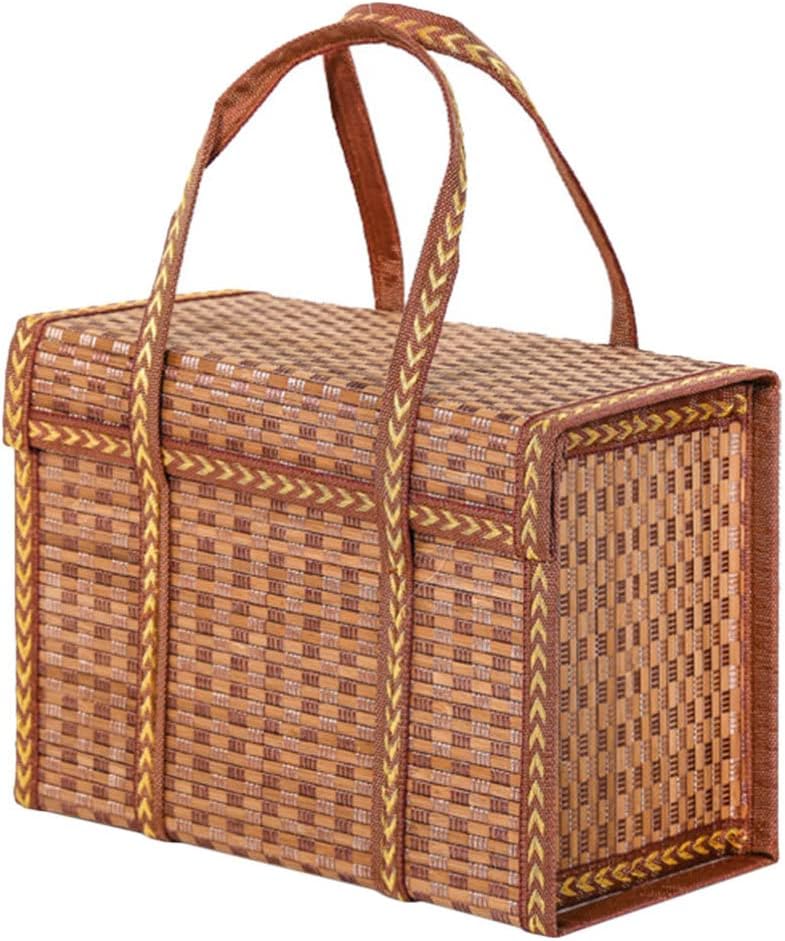 希少】昭和レトロ ナチュラル色 蓋付き 大型 バスケット 竹製台付き