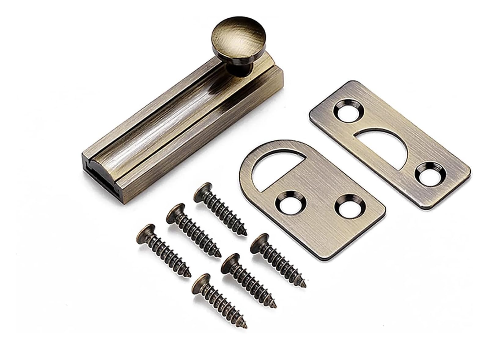 Door Latch， All Copper Slide Door Bolt 2-8in Multicolor for Childproofing and Petproofing(Green Patina,2in)