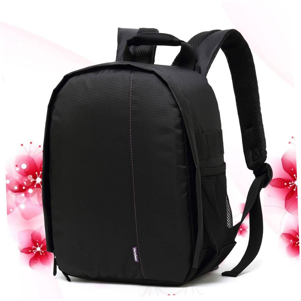 Zaino per Macchina Fotografica in Nylon Fibbia Regolabile e Copertura Antipioggia, Zaino Fotografico Traspirante per Appassionati di Fotografia e Viaggi Outdoor