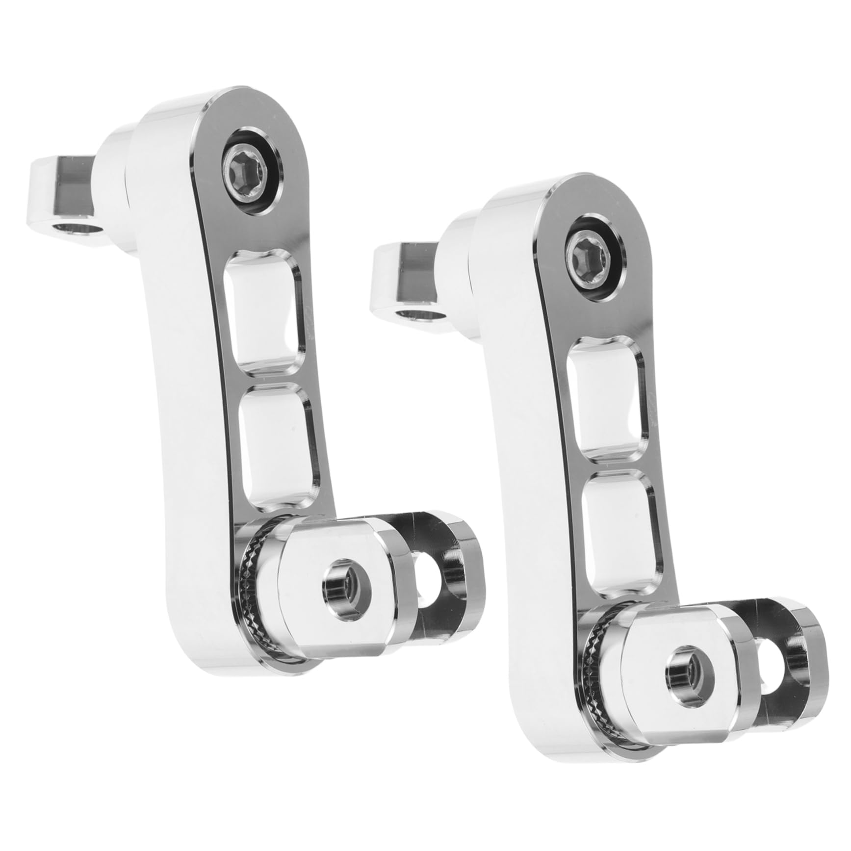 Mikinona Soportes de Estribo Trasero para Motocicleta en Aleación de Aluminio Plateada, Diseño Versátil y Posición Cómoda para Accesorios Motorista Hombre