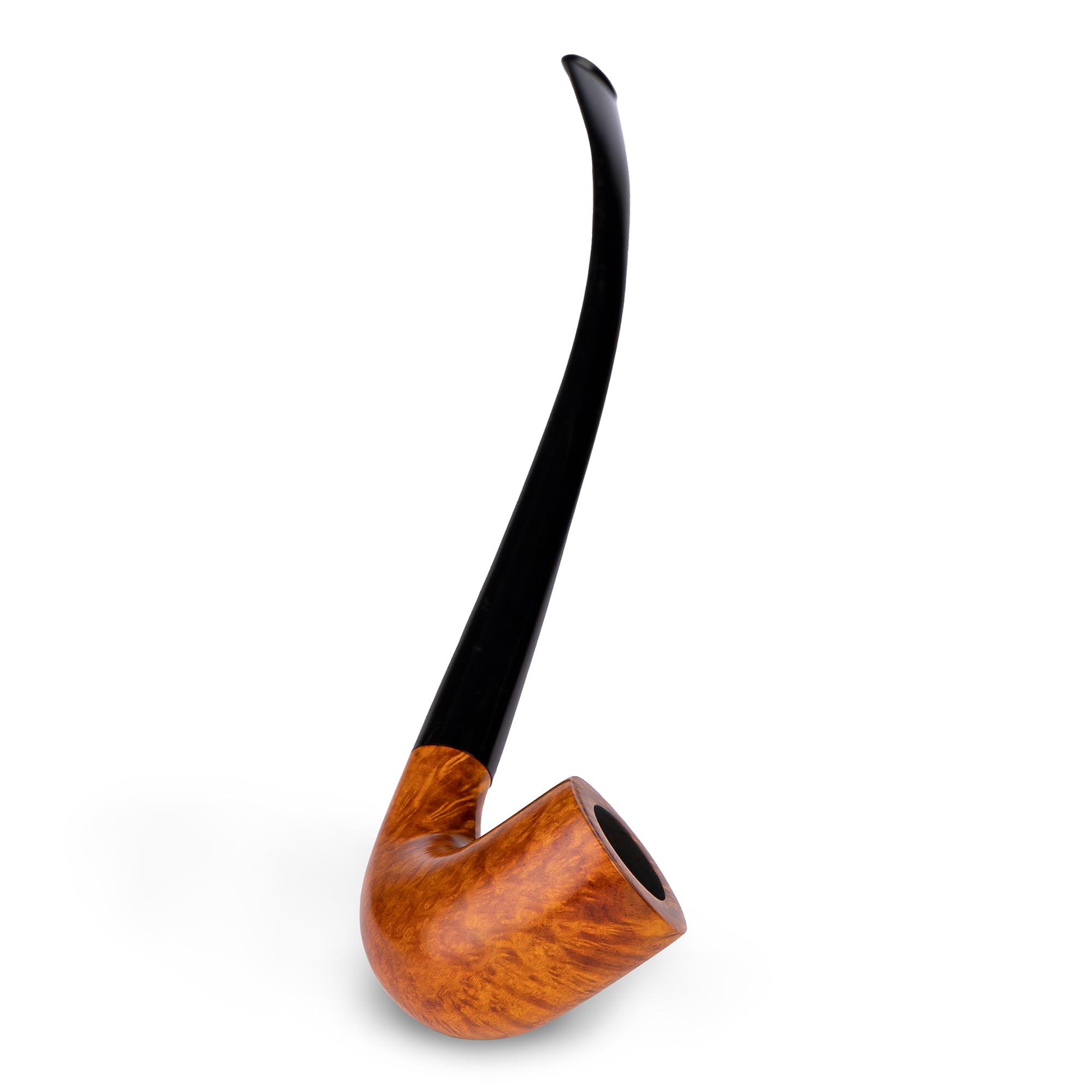 Długa fajka do palenia tytoniu 26 cm | Drewno briar jasnobrązowe | Churchwarden Pipe