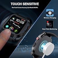 Vista 3 de Funda impermeable para Apple Watch de 1.496 in Series 2 y 3 con correa y protector de pantalla integrado, IP68, impermeable, a prueba de polvo, a