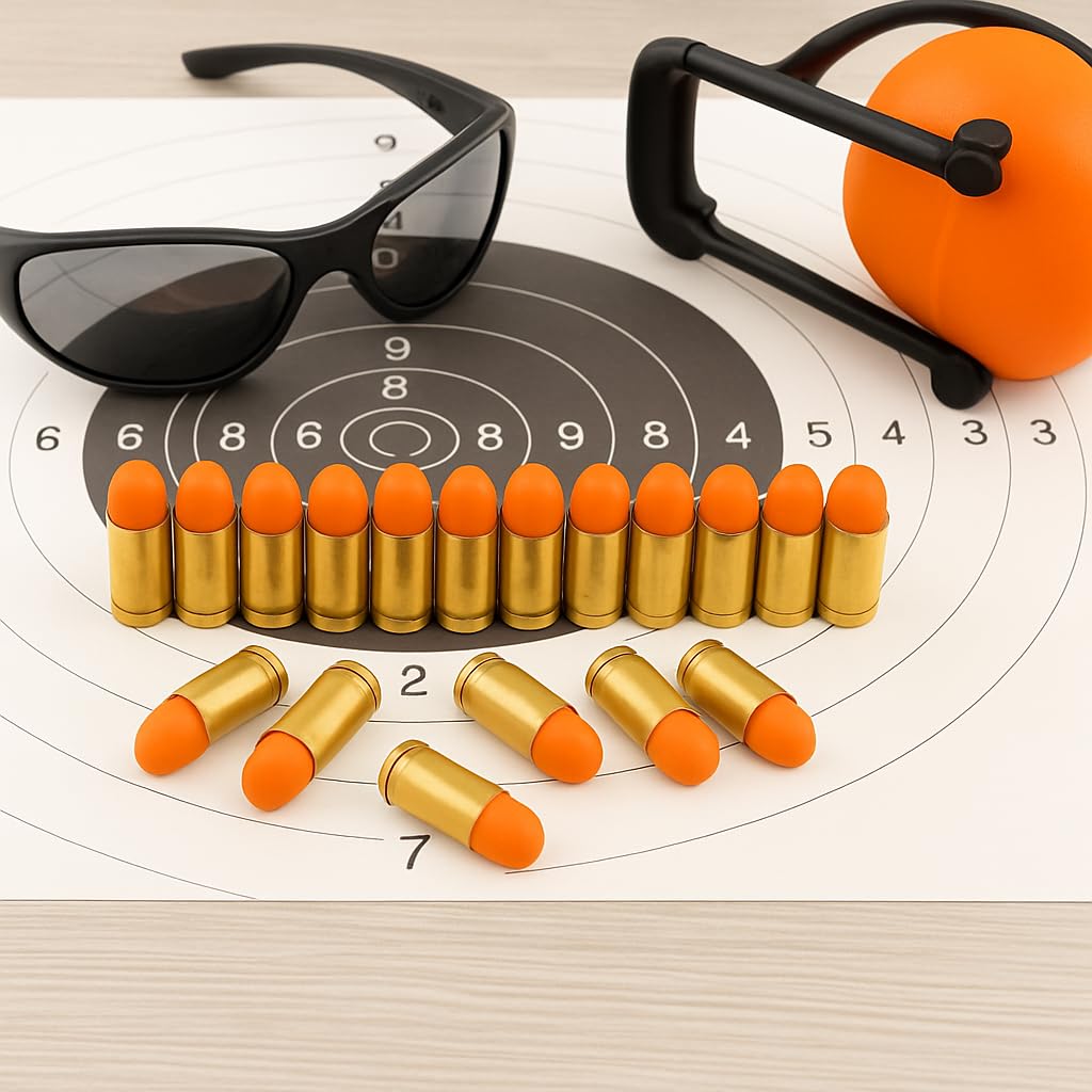 Ciuccio rotondo in ottone, 9 mm, con tappo a scatto, armi da fuoco a secco, munizioni per allenamento – Made in USA (confezione da 5)