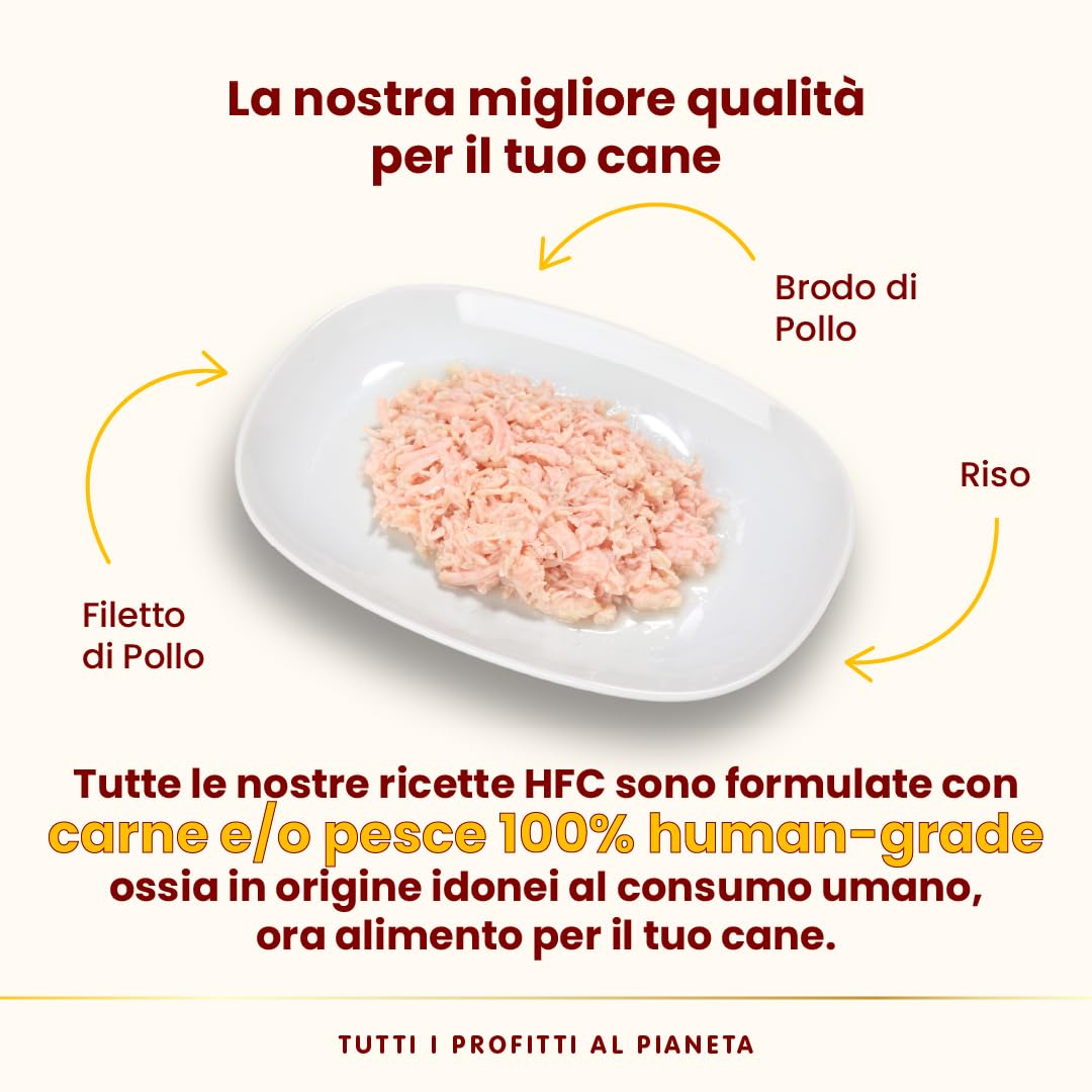 Almo Nature HFC Natural, Alimento Umido per Cani - Filetto di Pollo - Confezione da 2.28 kg (24 x 95 g)