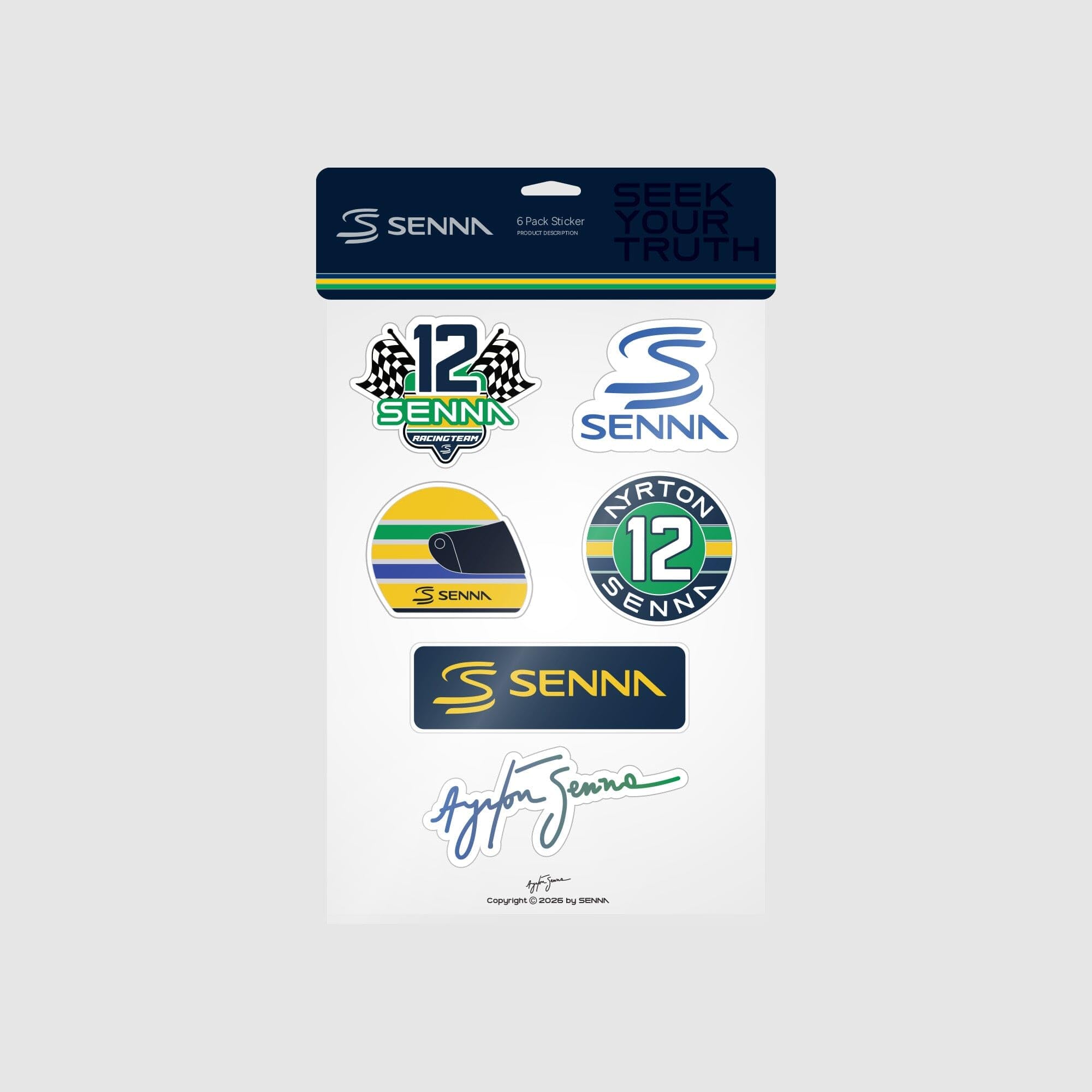 Ayrton Senna Paquete de pegatinas