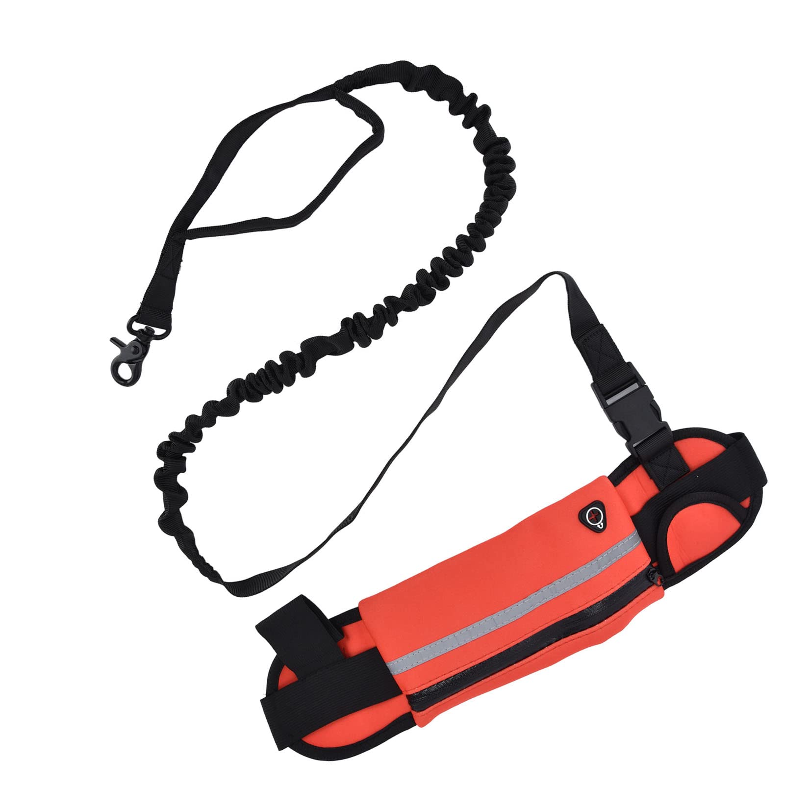 Cocoarm Guinzaglio per Cani a Mani Libere Striscia Riflettente Guinzaglio per Cani in Vita con Borsa con Cerniera Staccabile Tessuto per Immersione Poliestere 65 Fino a 115 Cm Regolabile per (rosso)