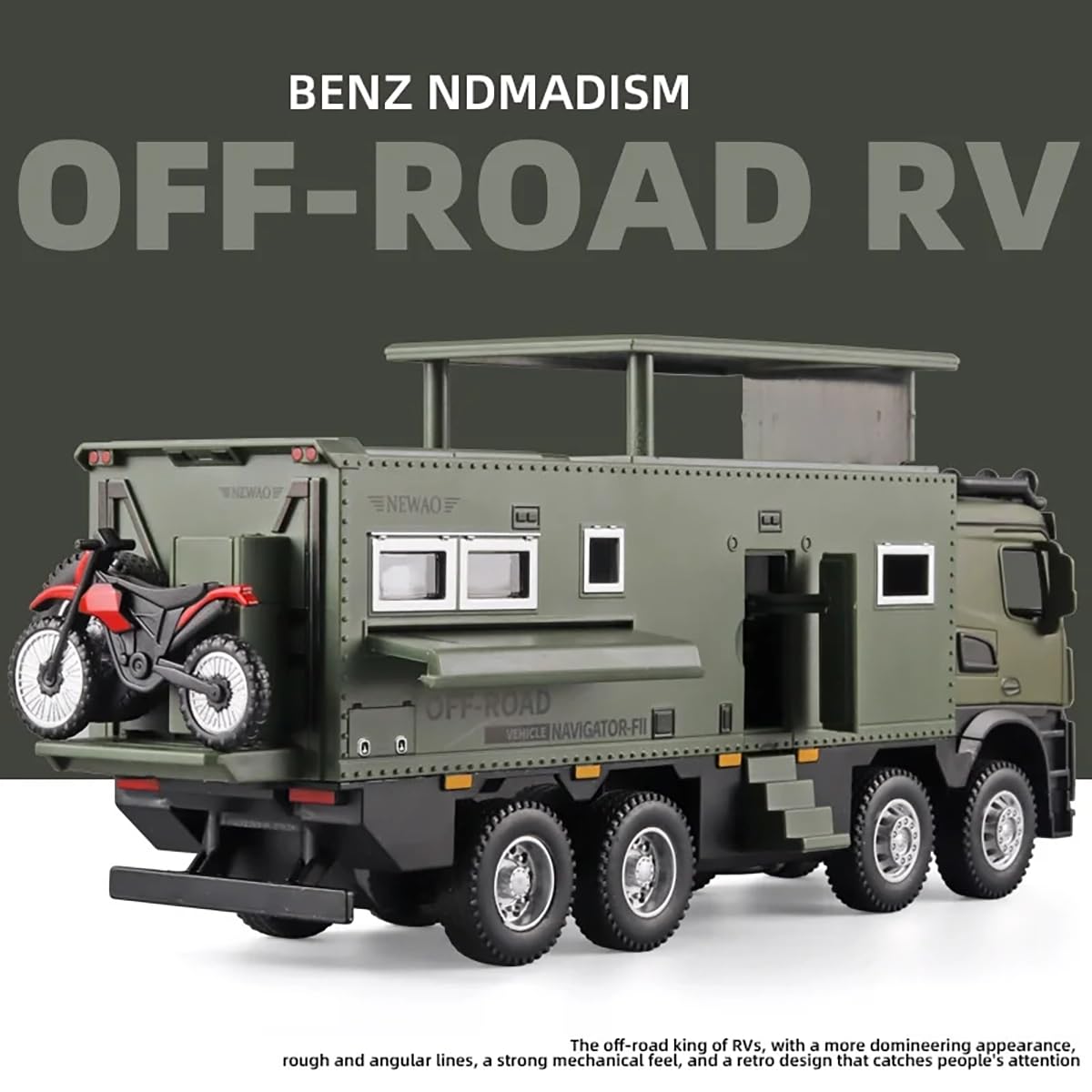 Magicwand® 1:24 Scale Die-Cast Nomadisen Navigator Monster Truck【Pack of 1】【Random Color】 with Openable Doors Working Headlights & Tail Lights - Image 6 thumbnail