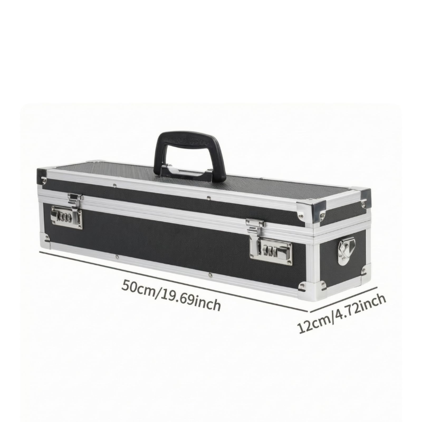 KESOTO Caja Herramientas con Asa Resistente | Portátil, Caja Herramientas Rígida, Seguro, para Camping, Profesionales, Técnicos, Plata Negro