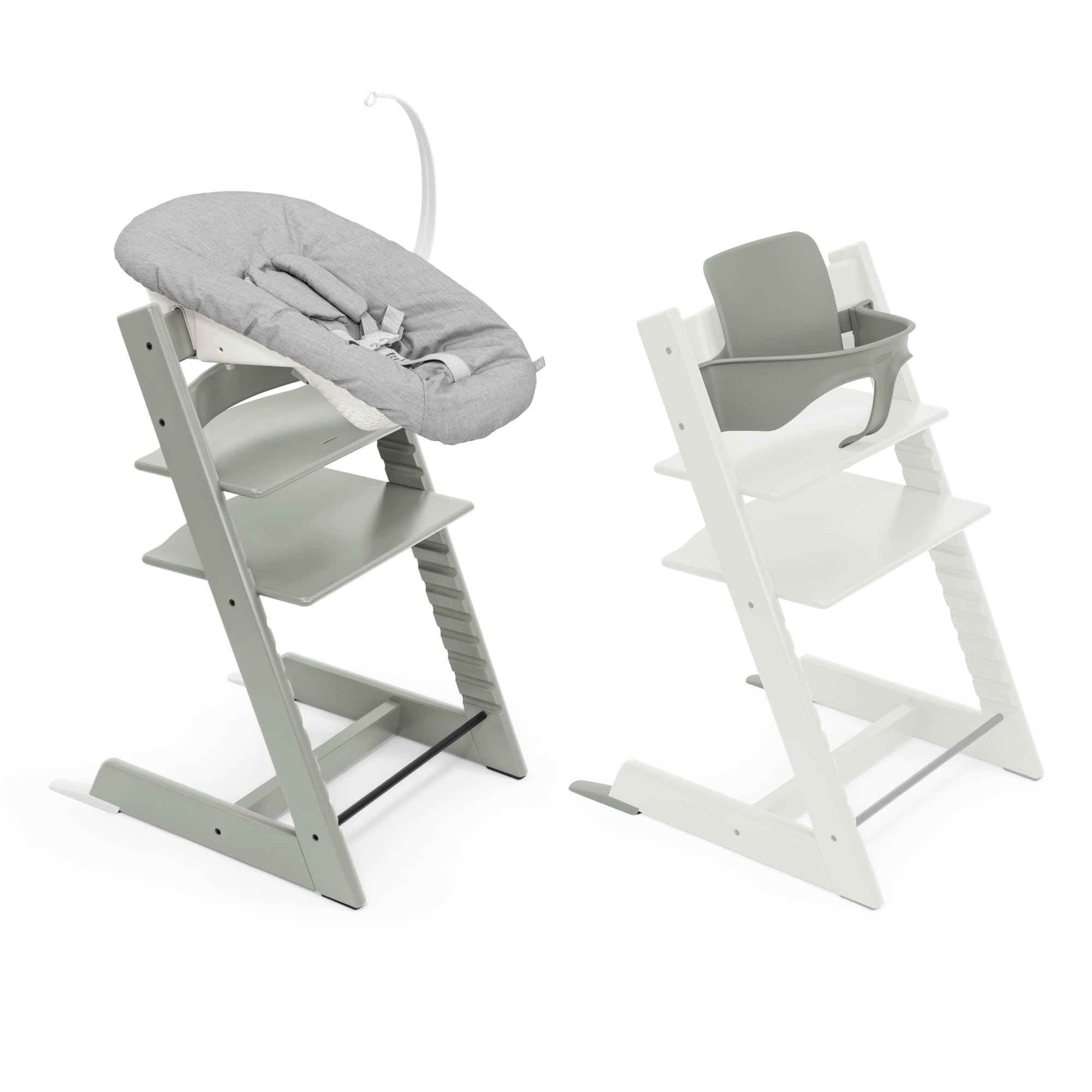 Sedia Stokke Tripp Trapp con Newborn Set e Baby Set, Glacier Green - Design sicuro, regolabile ed ergonomico