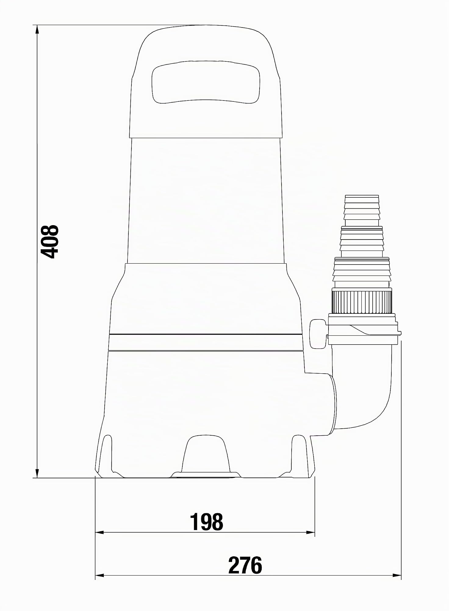 Gardena Bomba sumergible de aguas residuales 25000: bomba sumergible de 25 000 l/h, auto., int. flotación func. continuo, partículas suciedad hasta 38 mm, sistema acoplamiento rápido, 1100 W (9046-20)
