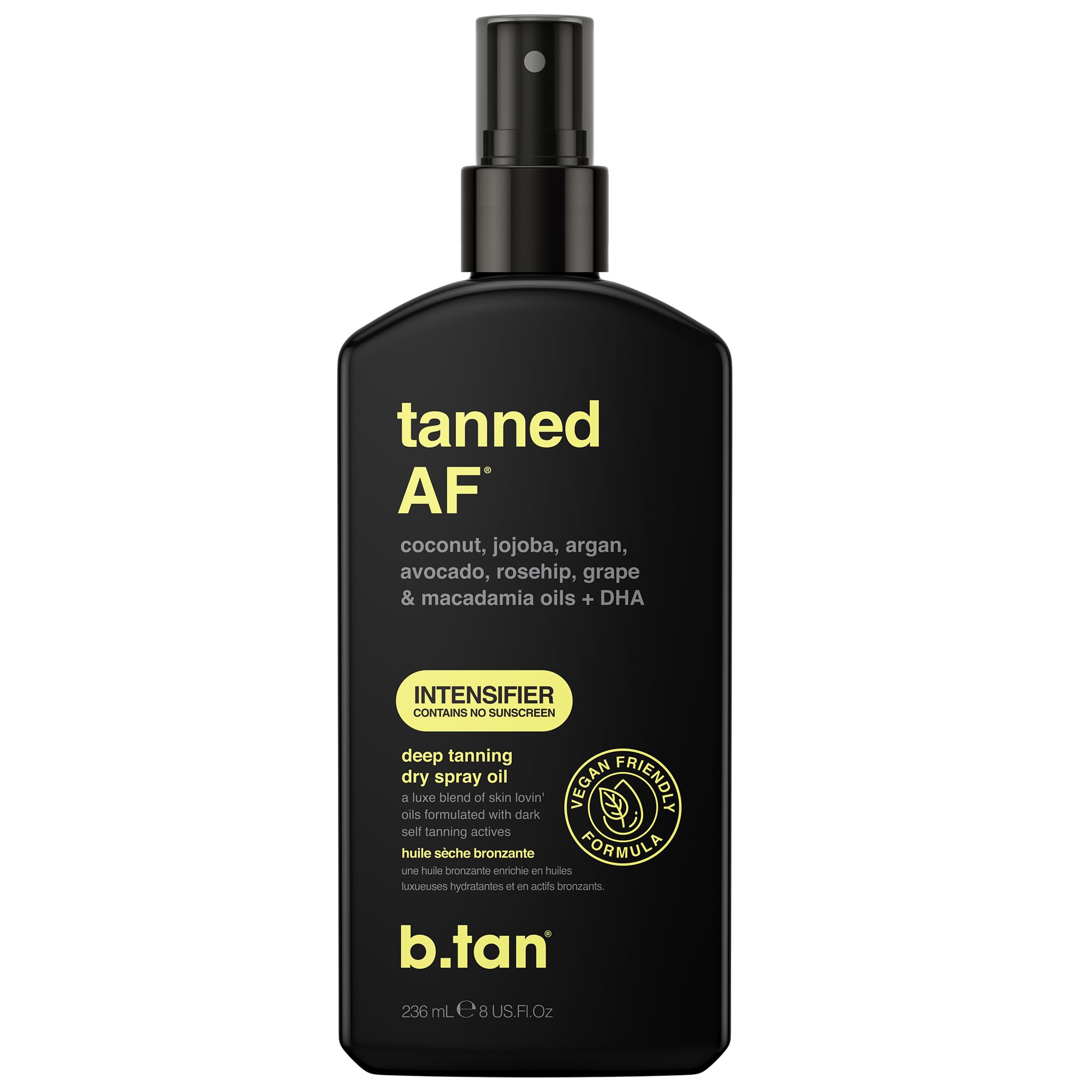 Huile de bronzage B.Tan Tanned AF Intensifier corps 8 oz huile seche