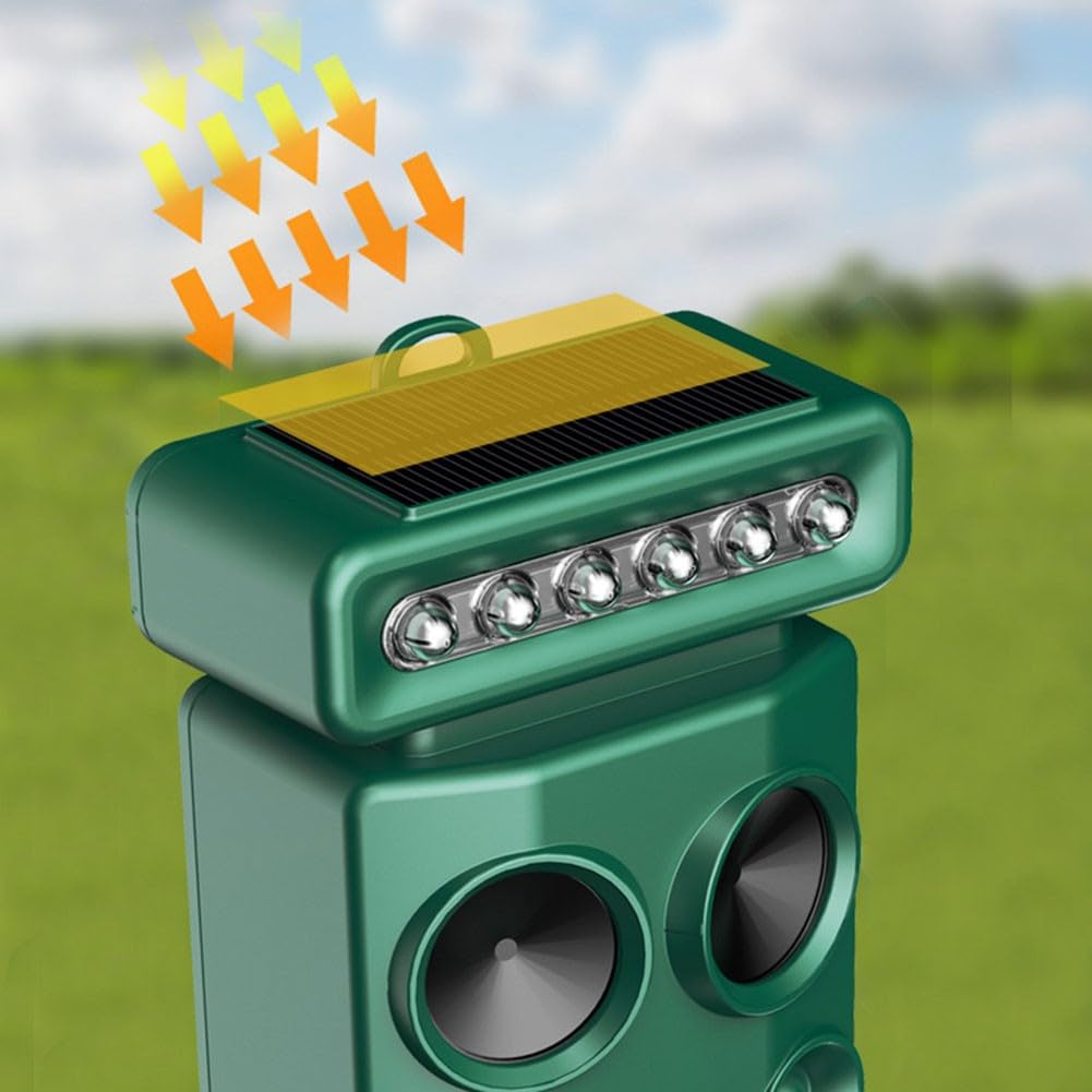 Repellente per animali a energia solare con sensore di movimento, torcia repellente per gatti