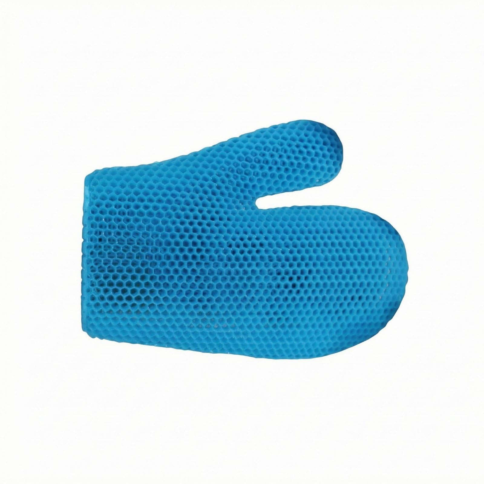 Thumb Section Bath Exfoliating Glove Flexible Mesh Scrub Glove Unfastened Wrist for Bathing, Body Cleansing, Blue, Bath Glove-image-15