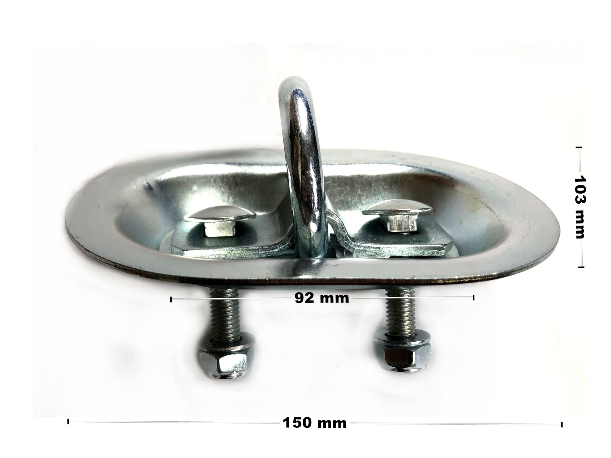 4X Zurrmulde Zurröse 2200 kg Zurrbügel oval 150x103 mm mit D-Ring Zurrring Schraube