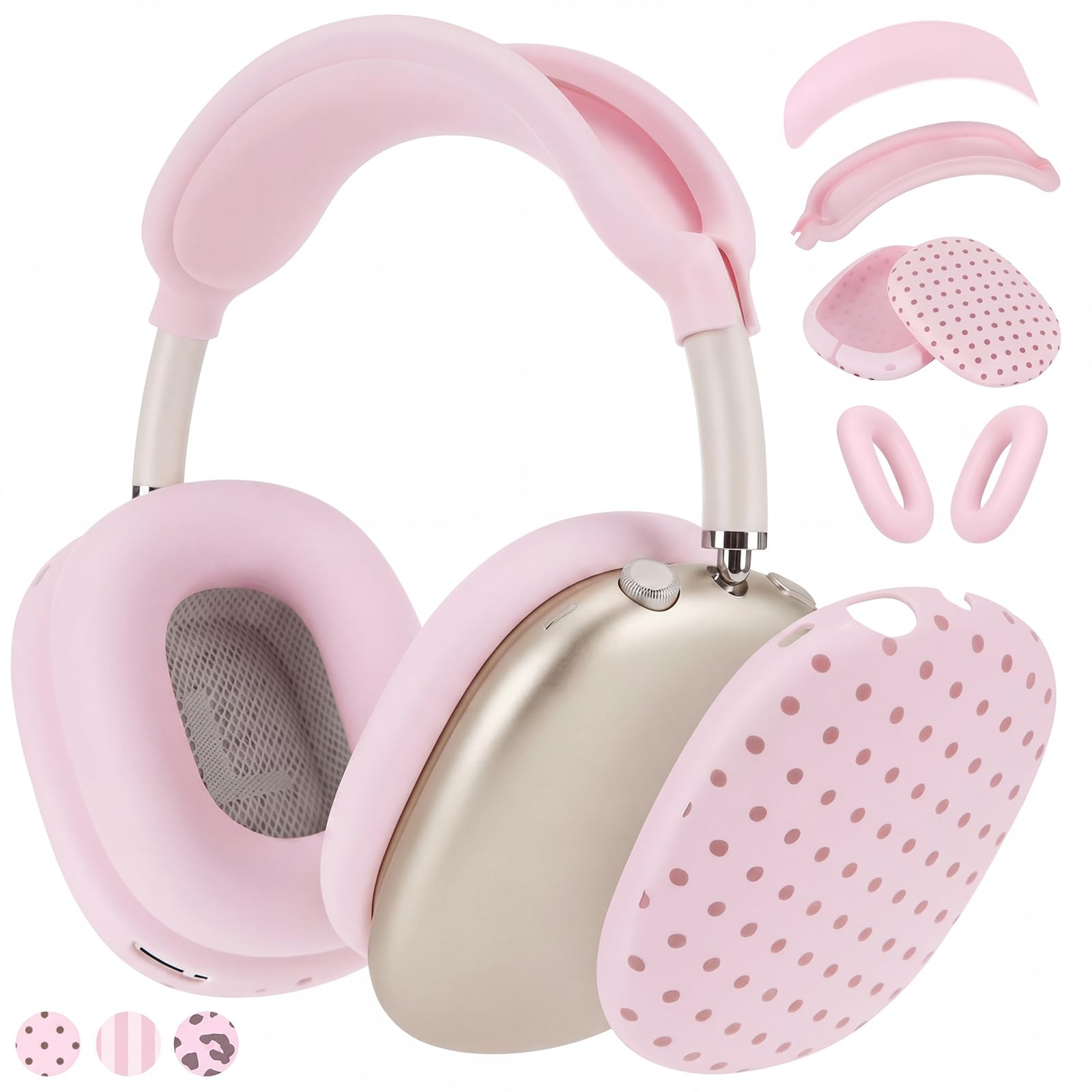 Amazon | Konohan ピンク 水玉 シリコンケースカバー AirPods Max USB