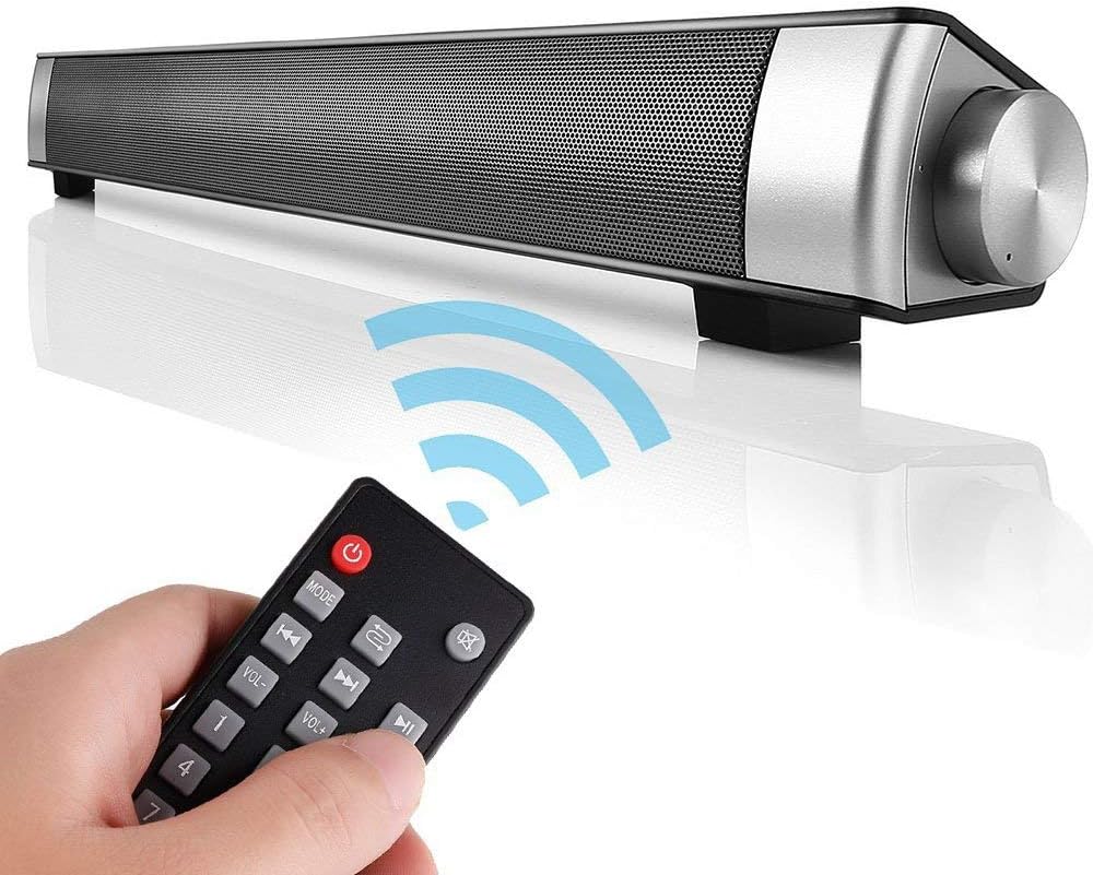 XINGDOZ Sound Bar-08 Channel 2.0 Soundbar for Computer & TV with Wireless Bluetooth 3.5mm Aux TF Card LED Indicator,10W Speaker with Clear Voice and Clear Treble Built-in Microphone(black)