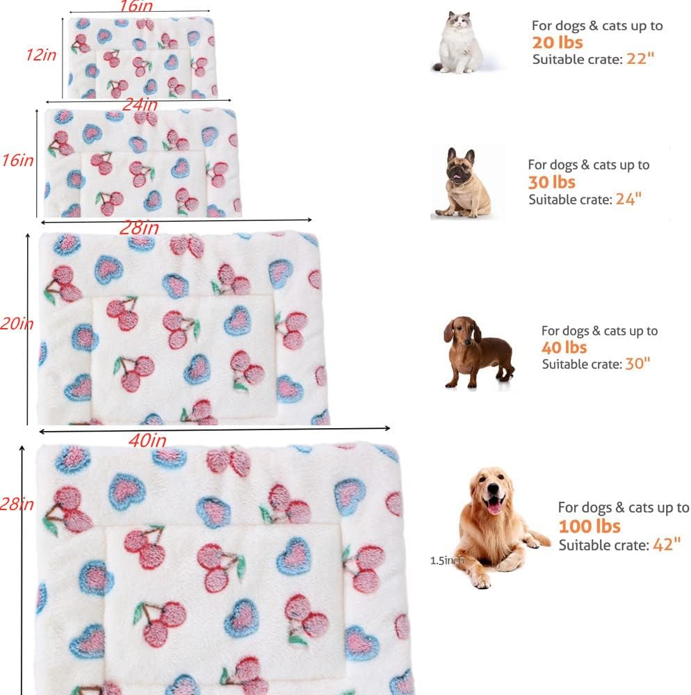 Dog Bed Pet Blanket Soft Thickened Fleece Pad Bed Mat for Puppy Dog Cat Sofa Cushion Home Rug Sleeping Cover (30Wx40L, Green Bone) : Pet Supplies