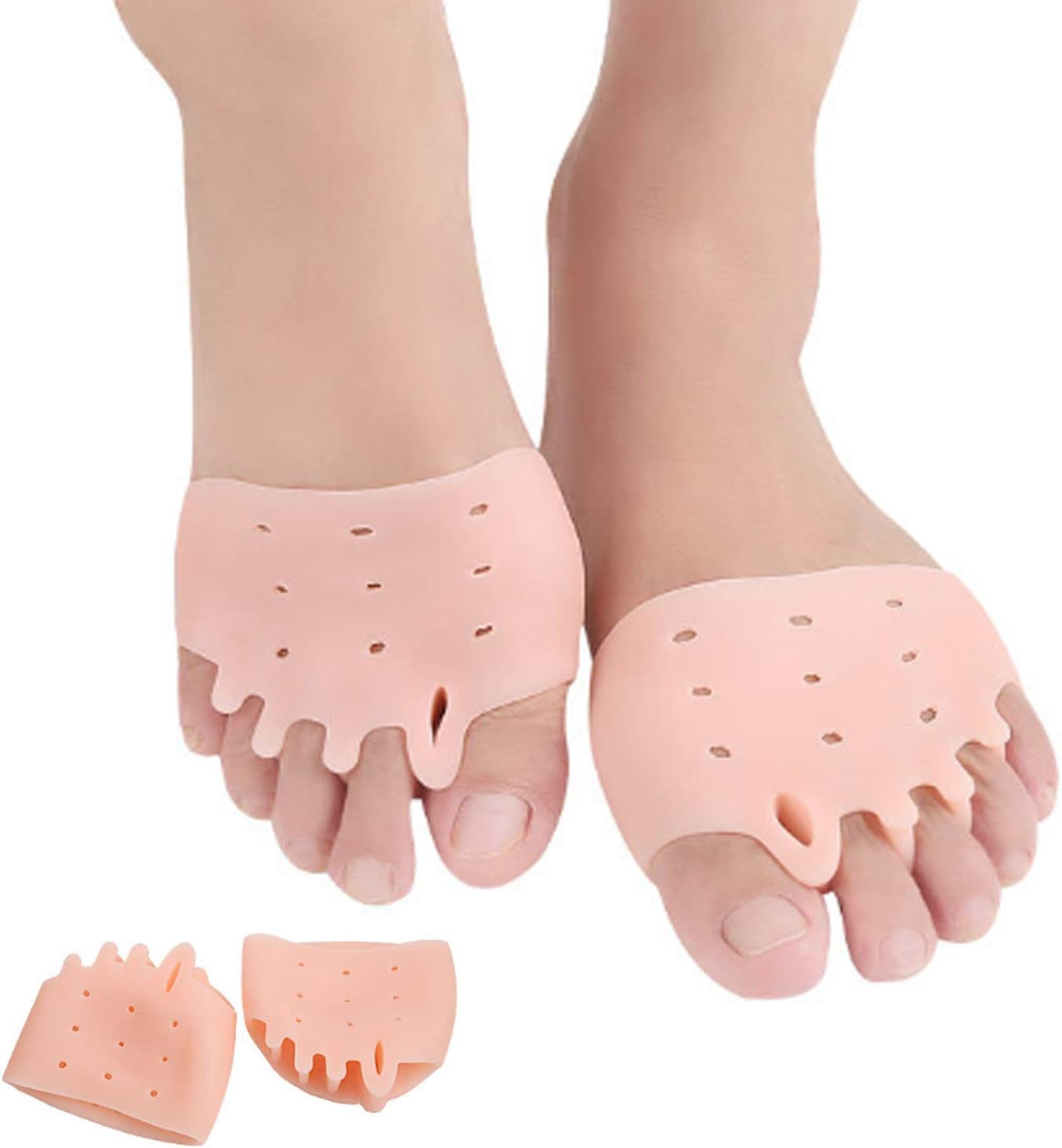 1Pair Toe Separators Ball of Foot Cushion, Metatarsal Pads for Women, Silicone Forefoot Cushions Great for Mortons Neuroma, Blisters, Forefoot Pain, Diabetic Feet, Non-Slip Wear-Resisting