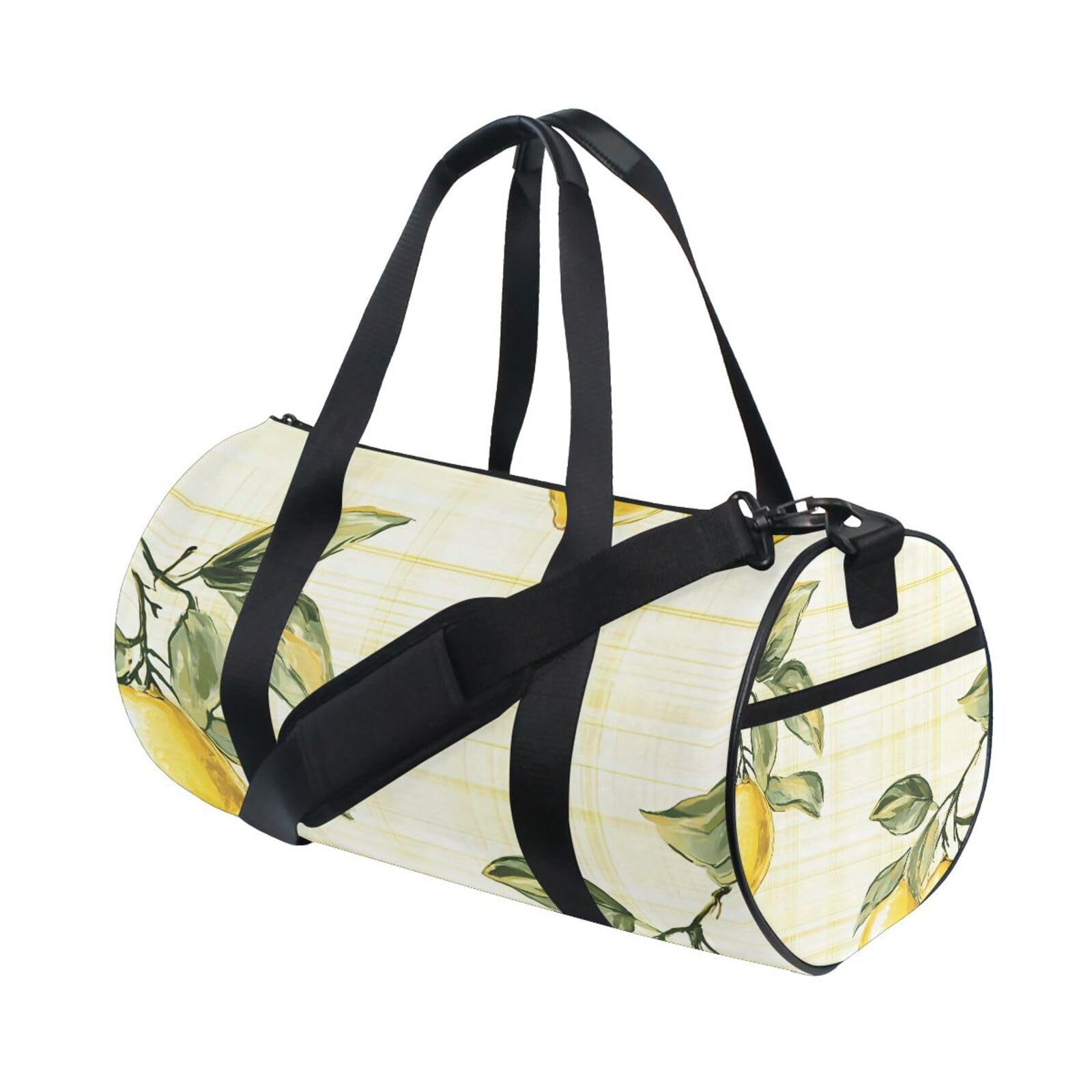 BOESI Graffiti Lemon Pattern Travel Gym Bag, Lightweight Sports Bag, Hand-carrying and Shoulder-carrying, Suitable for Men and Women
