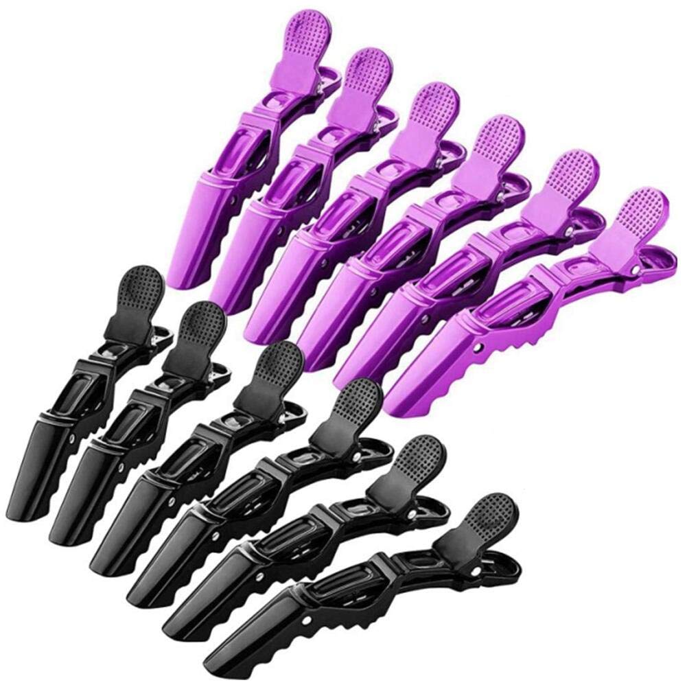 SaponinTree12 x Crocodile Hair Clips, Alligator Clips, Hair Pins, Non-Slip Professional Hair Clips for Hairstyling, Curling