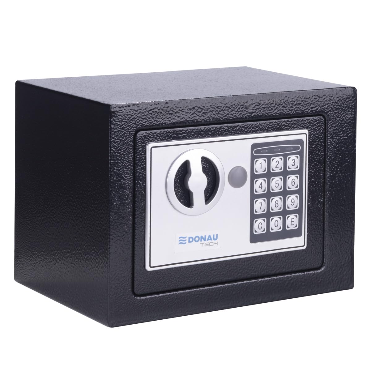 Coffre-fort numérique DONAU TECH Mini 4,6 L / 23 x 17 x 17 cm/Coffre-fort électronique manuel-numérique petit coffre-fort pour meubles/avec mot de passe numérique et 2 clés de sécurité/Noir
