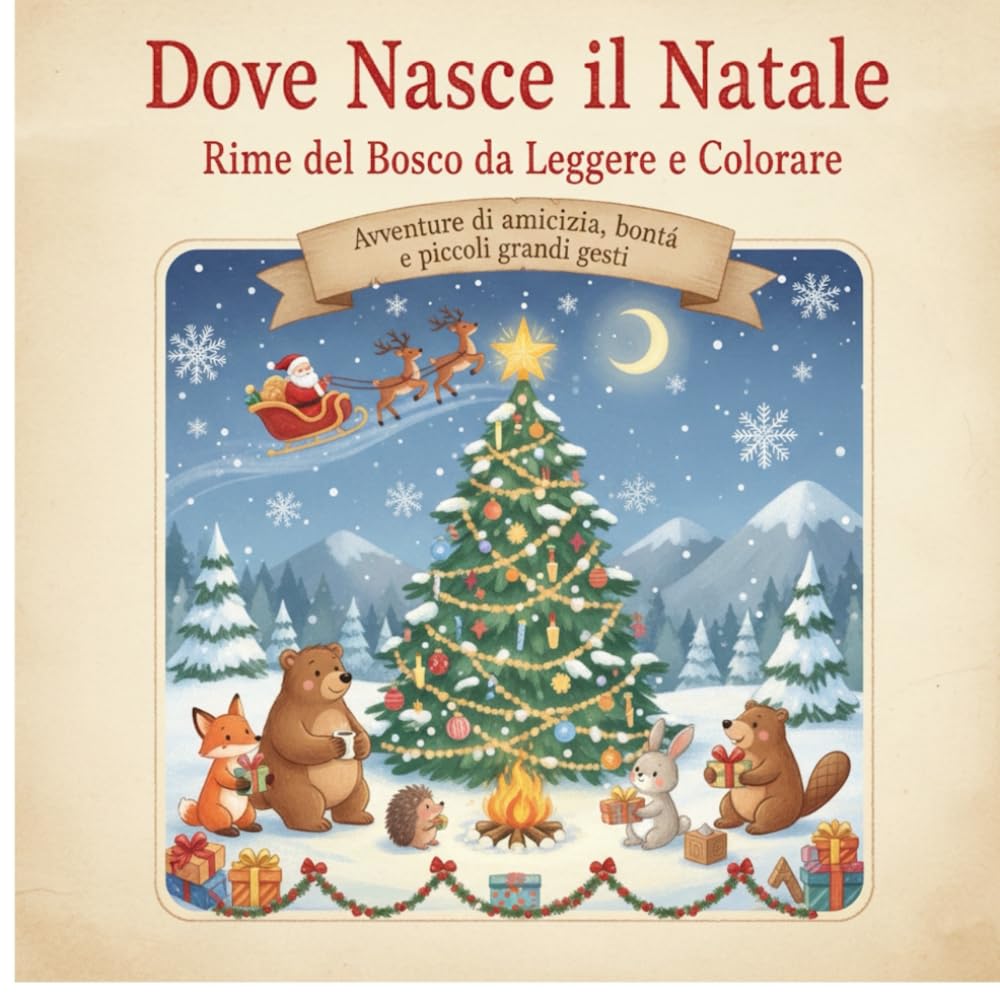 DOVE NASCE IL NATALE – Rime del Bosco da Leggere e Colorare: Avventure di Amicizia, Bontà e Piccoli Grandi Gesti