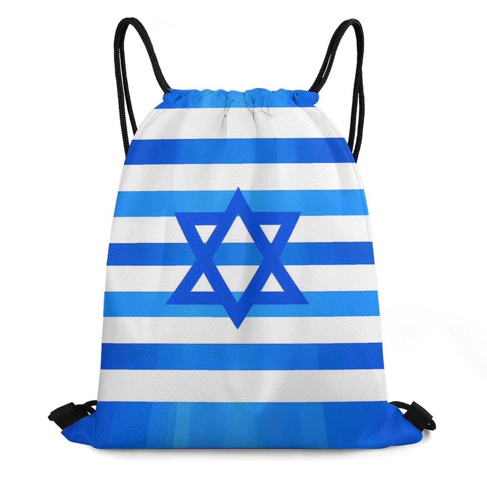 Israel Flag Drawstring Backpack Durable Sport Gym Bags Daypack for Men Women 35 * 42cm