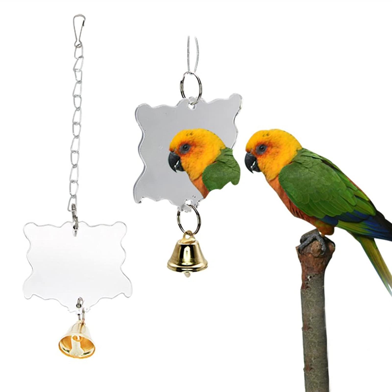 Vogelspielzeug 10 Stück A Packung Vogel Papagei Zubehör Barsch Swing Bell Spiegel Kauspielzeug Set