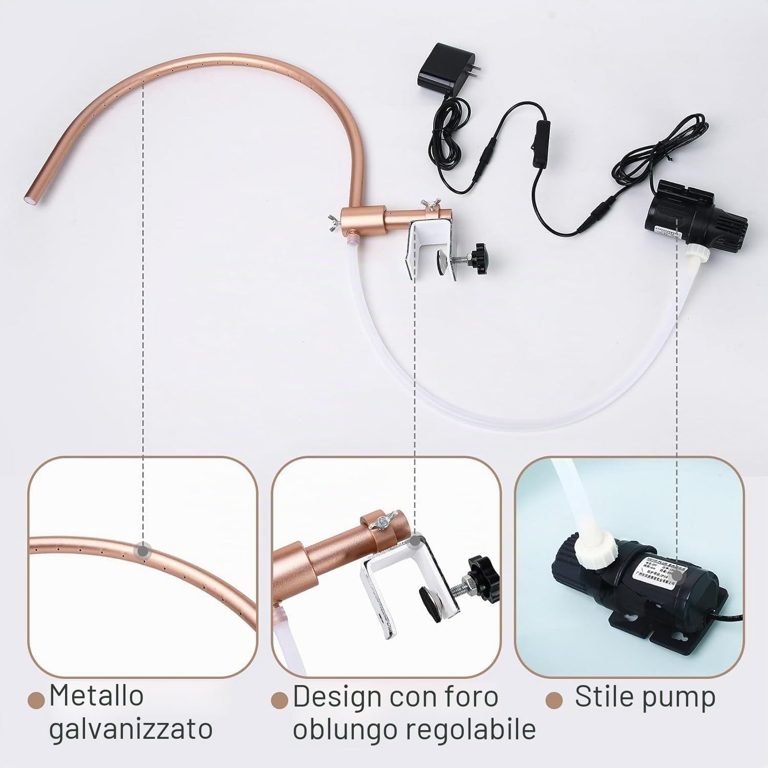 Head Spa with Water Pump,Spa Basin Faucet Water Circulation Frame, Head Spa Equipment, 180° Adjustable & Metal Fixing, Hair Shower Shampoo Bowl Bed for Massage Salon Equipment