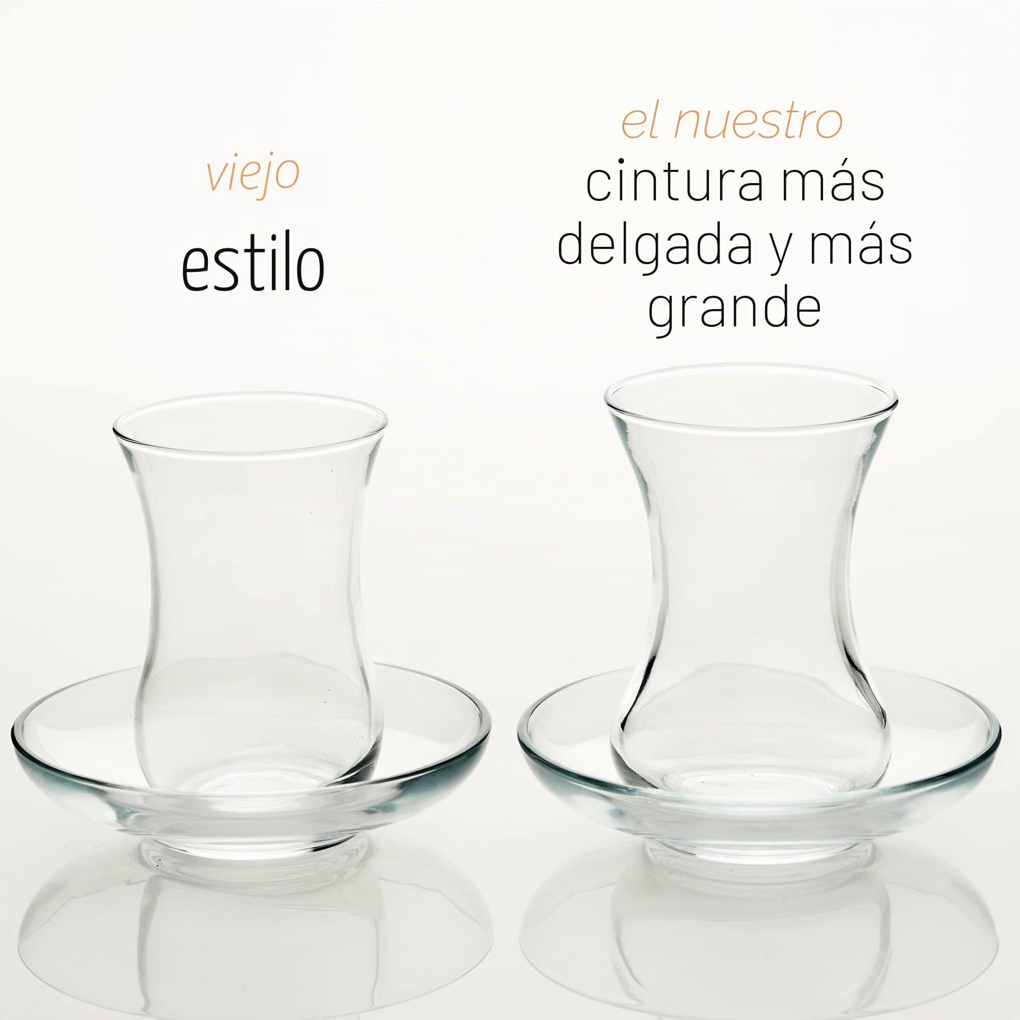 Juego de Vasos y Platillos de Té Turco (12 piezas), Tazas de Té árabe Persa (4 oz/120 ml)