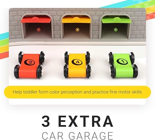 Miniatura 2 de TOP BRIGHT Juguetes de rampa de coche para niños pequeños de 2 a 3 años juguete de auto de pista de carreras para niños pequeños de 2 a 4 años con 4