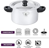 Vista 5 de Olla de acero inoxidable, olla de leche de doble pared con silbato y embudo, plata (2.5 cuartos de galón)