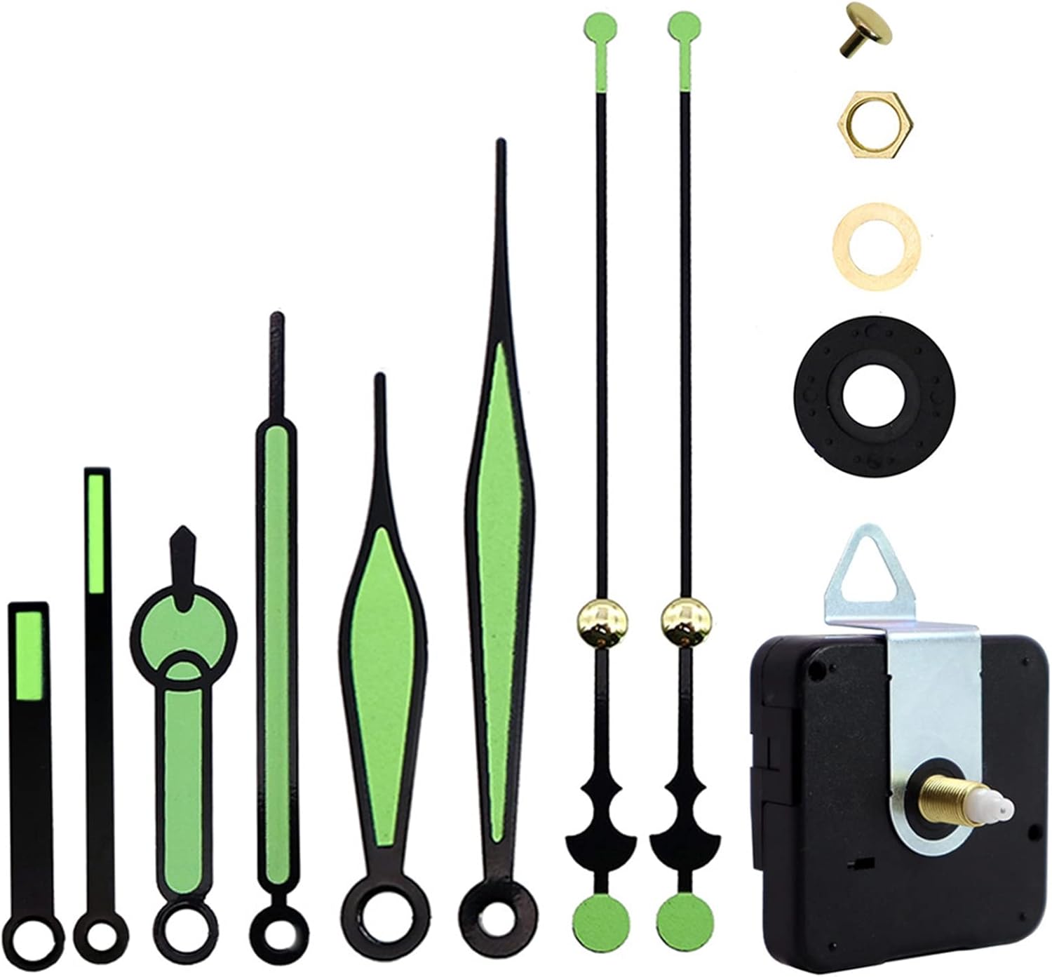 Clock Mechanism Accurate Battery Operated Silent Glow in the Dark Hands Clock Movement Kit DIY Repair Quartz Clock Movement Replacement 3/4 Inch Shaft A