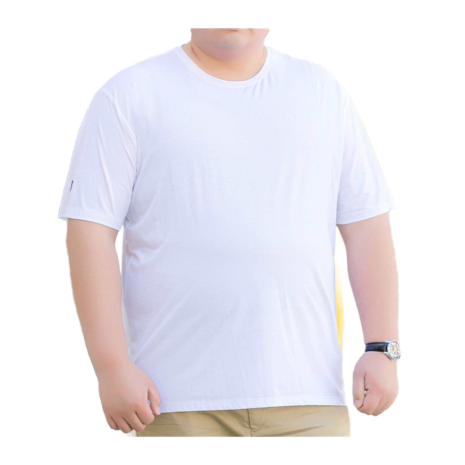 Męska koszulka w rozmiarze plus size wysoka elastyczność i oddychająca krótkie rękawy sporty na świeżym powietrzu, podróże, bieganie, ćwiczenia, może być używana jako codzienne noszenie