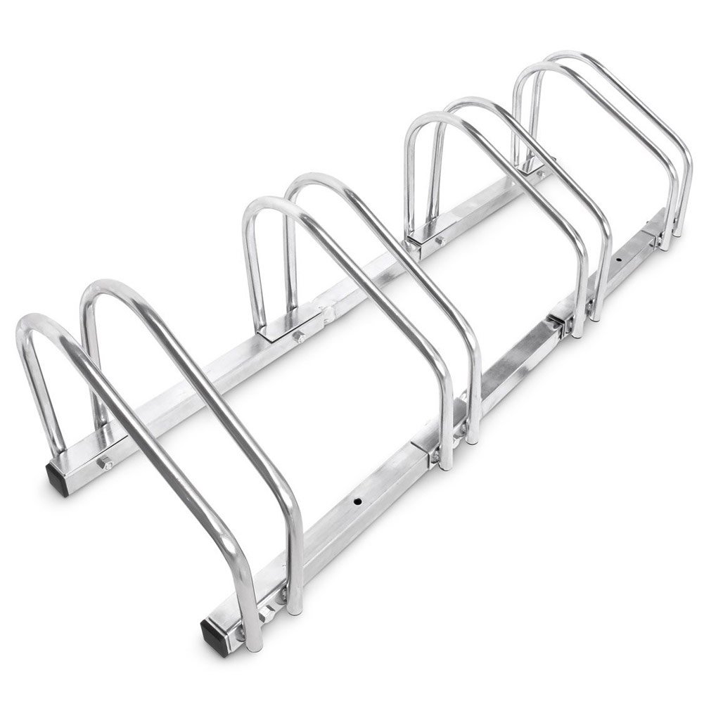 BAKAJI Estante para Bicicletas de Suelo o Pared, Soporte de estacionamiento Exterior para Bicicleta, de Acero, Soporte para Bicicleta con Material de Montaje Incluido