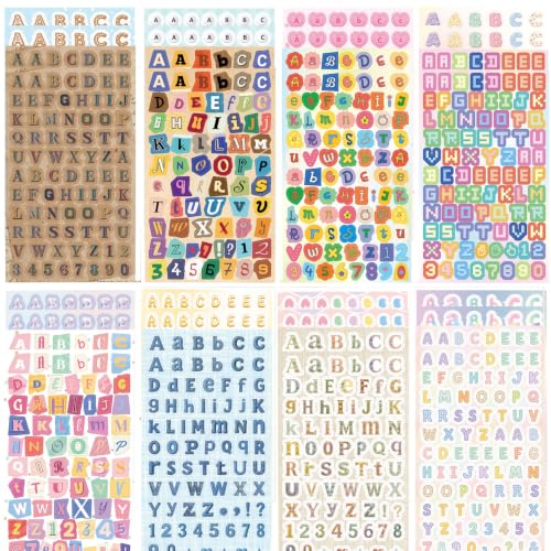 Image of 2400PCS+ Multicolor Magazine Letter Stickers Book for Scrapbook Album, 32Sheets Vintage Ransom Alphabet Stickers for Journaling, Scrapbook Supplies, Notebook, DIY Crafts, Party Favors