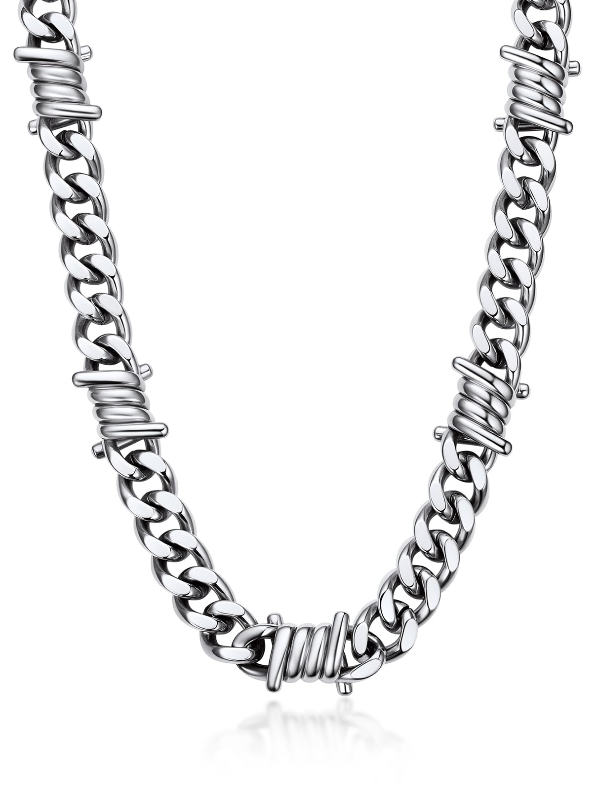 Bandmax Pantserketting voor heren, roestvrij staal, halsketting, 5/7/9