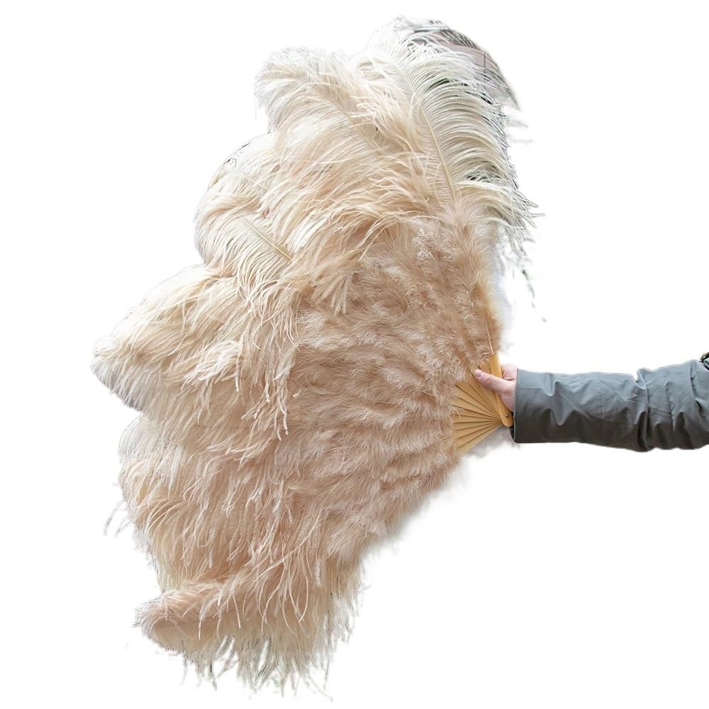 CIGPKLO Feather Dance Fan Big Feathers Fan 13Bone 100CM 130CM Hands Held Folding For Party Carnival Dance Performance Decoration