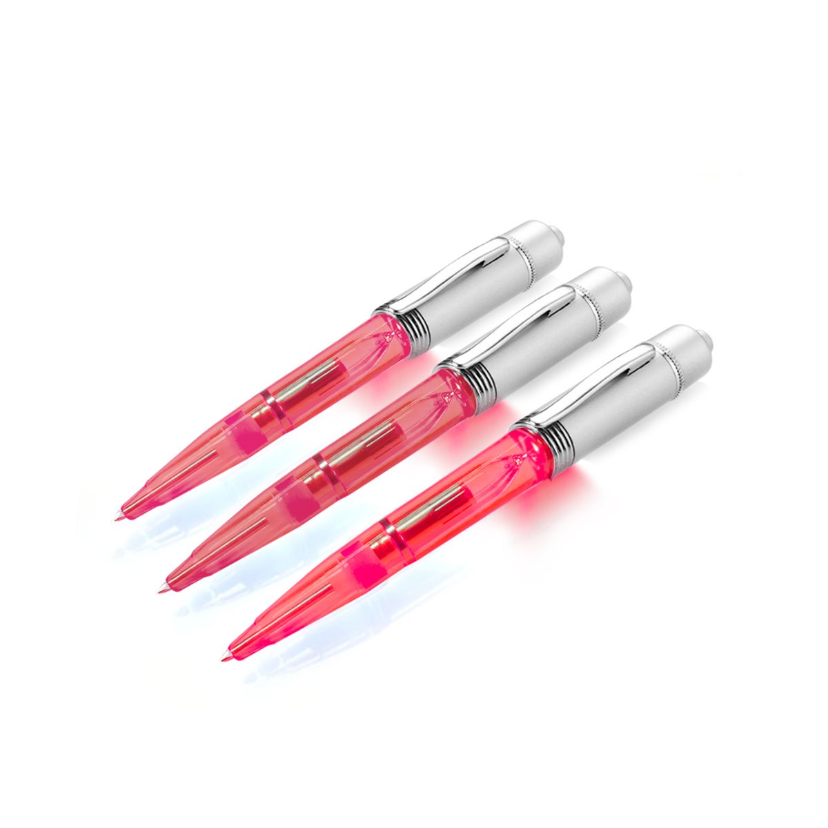 Glovion Led Light Pen,Penlight for Nighttime Writing -Red- Pack of 3 Pens