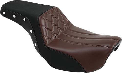 Vista 30 de Asiento de motocicleta para conductor y pasajero, apto para Harley Dyna Wide Glide Low Rider Street Bob Fat Bob FXDF Super Glide Custom FXDC