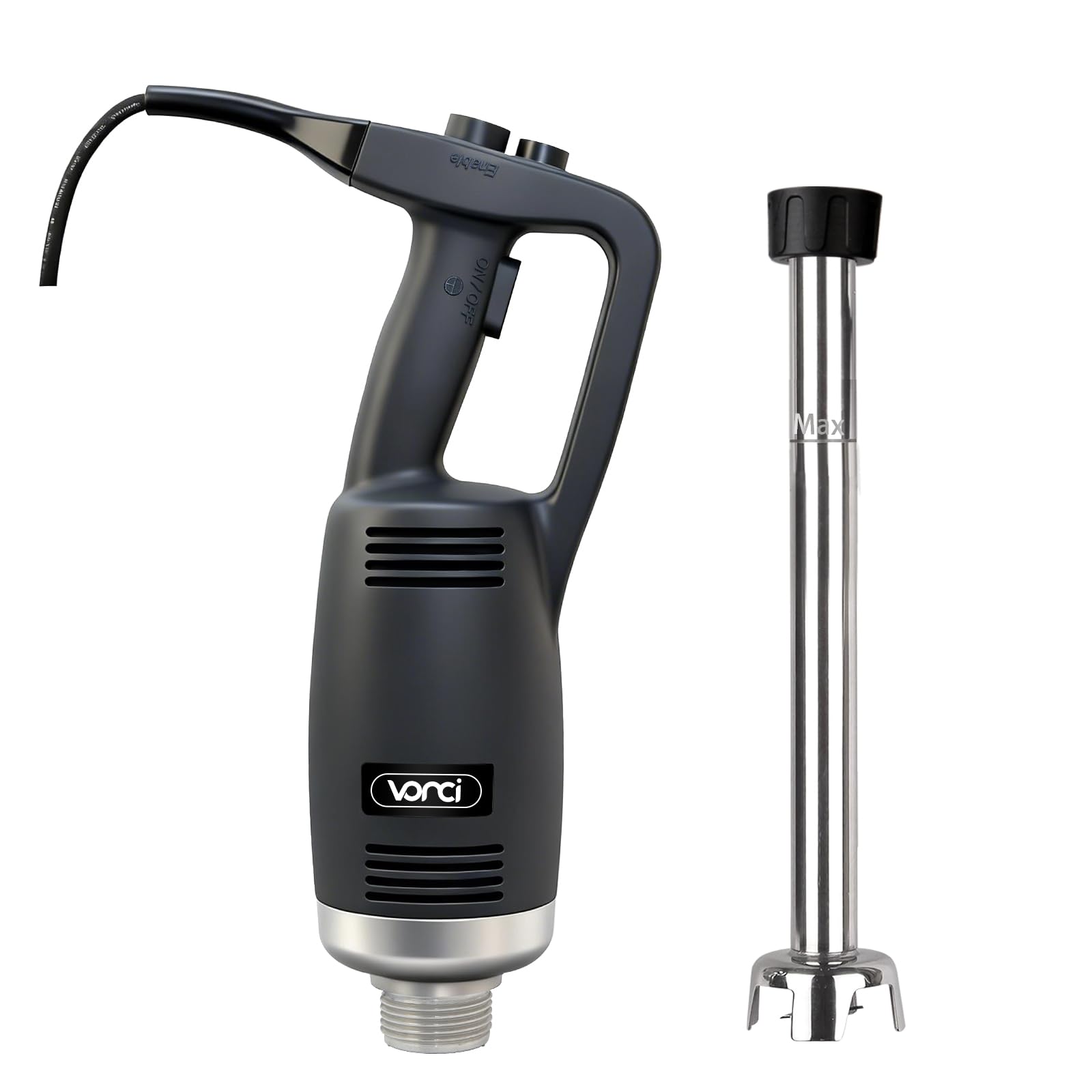 - VONCI 750W Commercial Immersion Blender, Electric Hand Blender with 16" Detachable Shaft, Variable Speed 8000-19000RPM,Industrial Immersion Blender for Restaurant Kitchen.Extra Heavy Duty Hand Mixer.