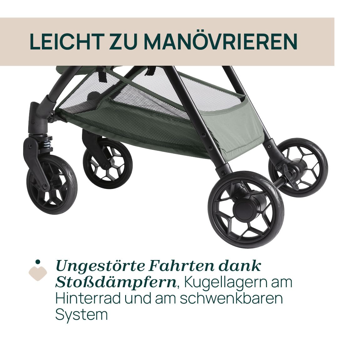 Chicco Urbino Kinderwagen Ab Geburt bis 4 Jahren 25 kg Zusammenklappbarer Buggy Grün