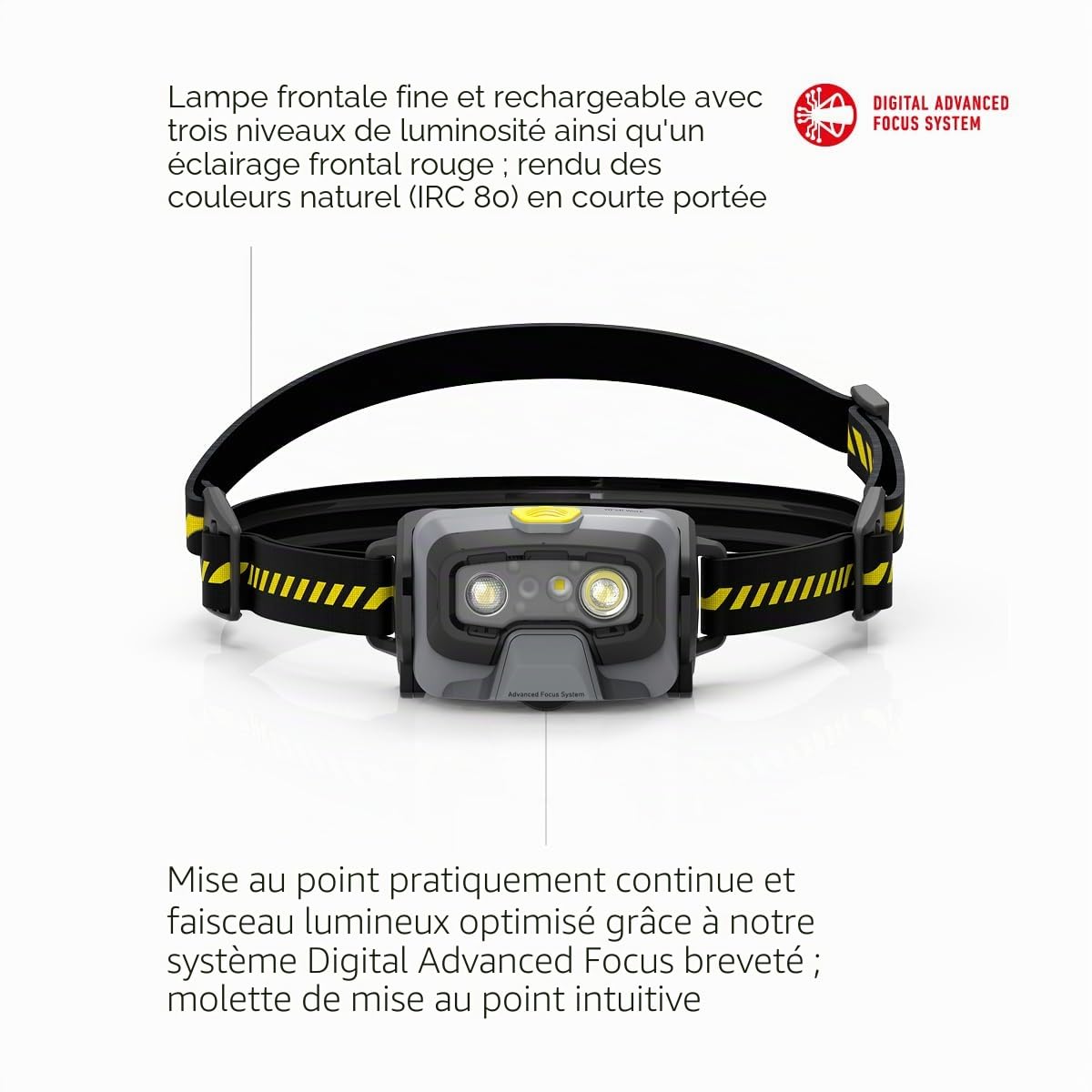 Ledlenser HF6R Work Lampe frontale rechargeable 800lm, Support casque, IP68 | Jusqu'à 60h d'autonomie, portée 160m, USB-C, lumière rouge, étanche, lampe de travail robuste, idéale pour l'atelier | 2023
