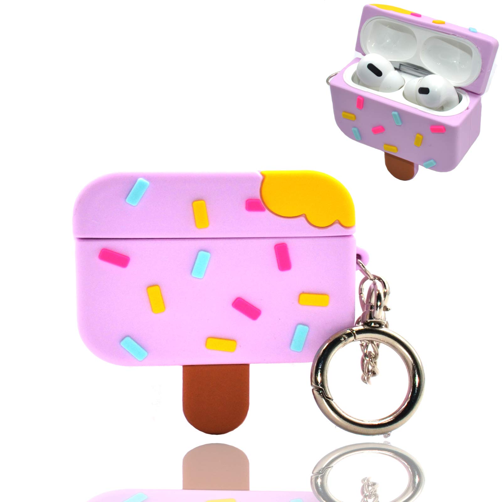 Airpod Pro Case, Ice Cream Silicone Airpods 3 Cover.Cute Cartoon