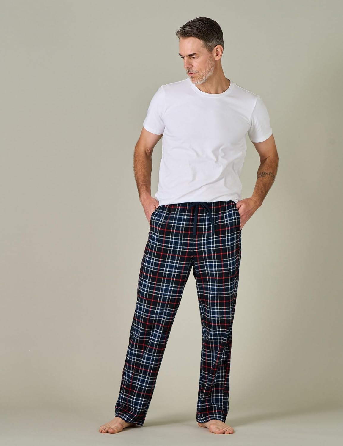 LAPASA Men's Pajama Pants Cotton Flannel Plaid Lounge Fleece Warm Sleepwear Pants PJ Bottoms Drawstring and Pockets M39/M128 - Image 3