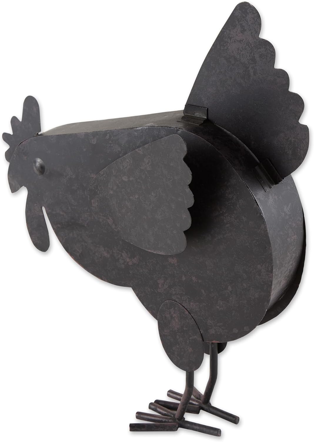 Zingz & Thingz Galvanized Metal Collection Country Farmhouse Animal Garden Sculpture, 11.25x3.75x14.5, Hen with Chicks