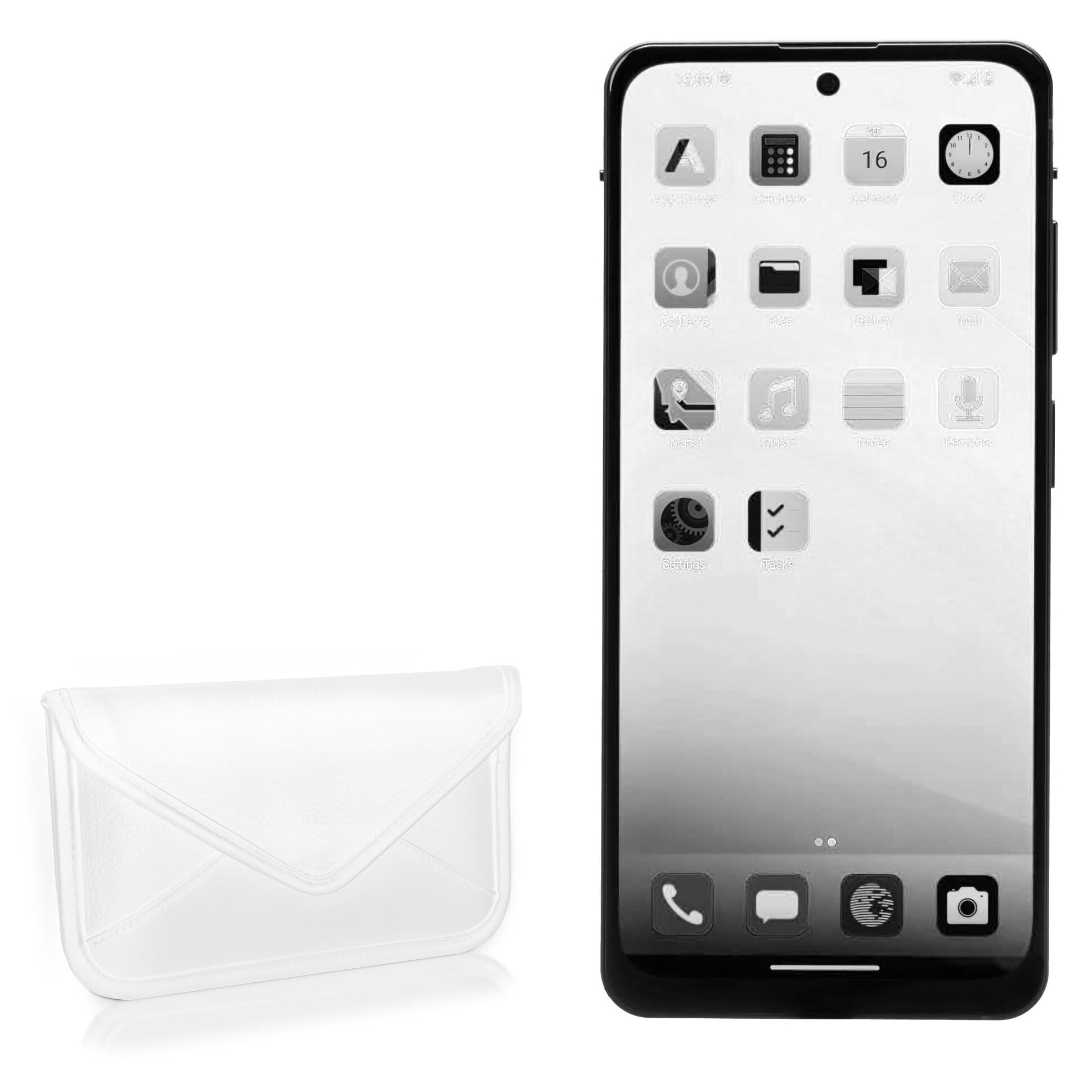 BoxWave Case Compatible with Murena 2 - Elite Leather Messenger Pouch, Synthetic Leather Cover Case Envelope Design - Ivory White