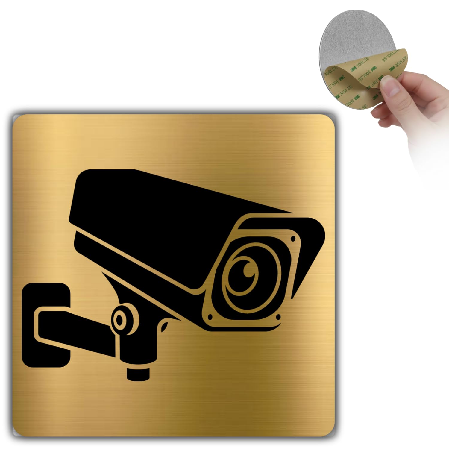 Señal Alarma Videovigilancia - 10x10 cm - Aluminio - Placa Zona Vigilada - Cartel Adhesivo Cámaras - Indicador Grabación 24H - Rótulo de Aviso Legal - Grosor 0.8mm - (Camara VideoVigilancia)