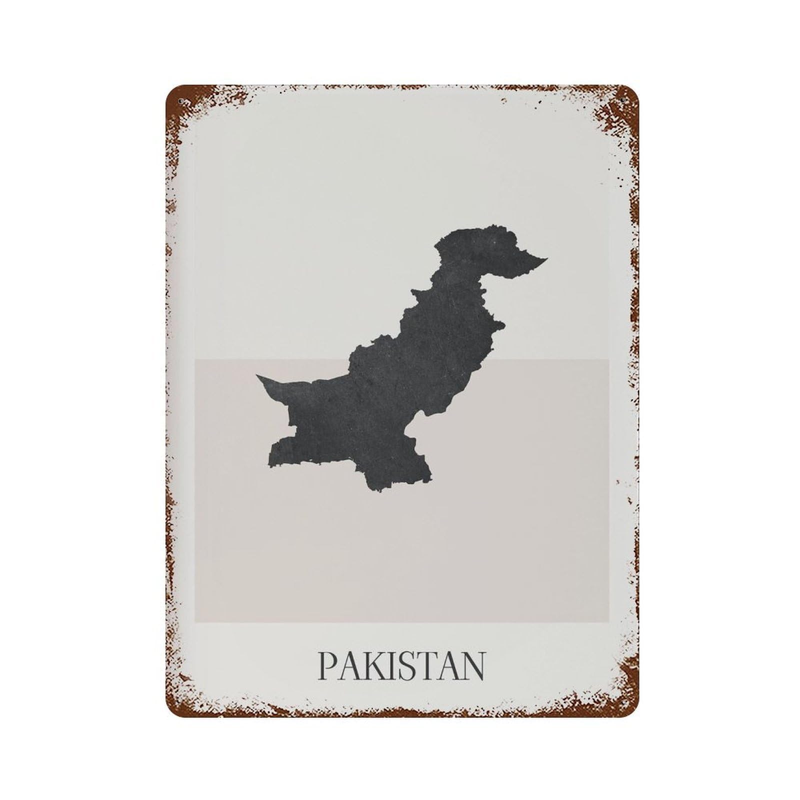 xiaoxiaoshen Pakistan Map Minimalist Boho Decor For Home Or Gift Wall Decor Art Metal Tin Poster Modern Home Decor Art Home Bar Shop Decorations Vintage Sign 40x30cm