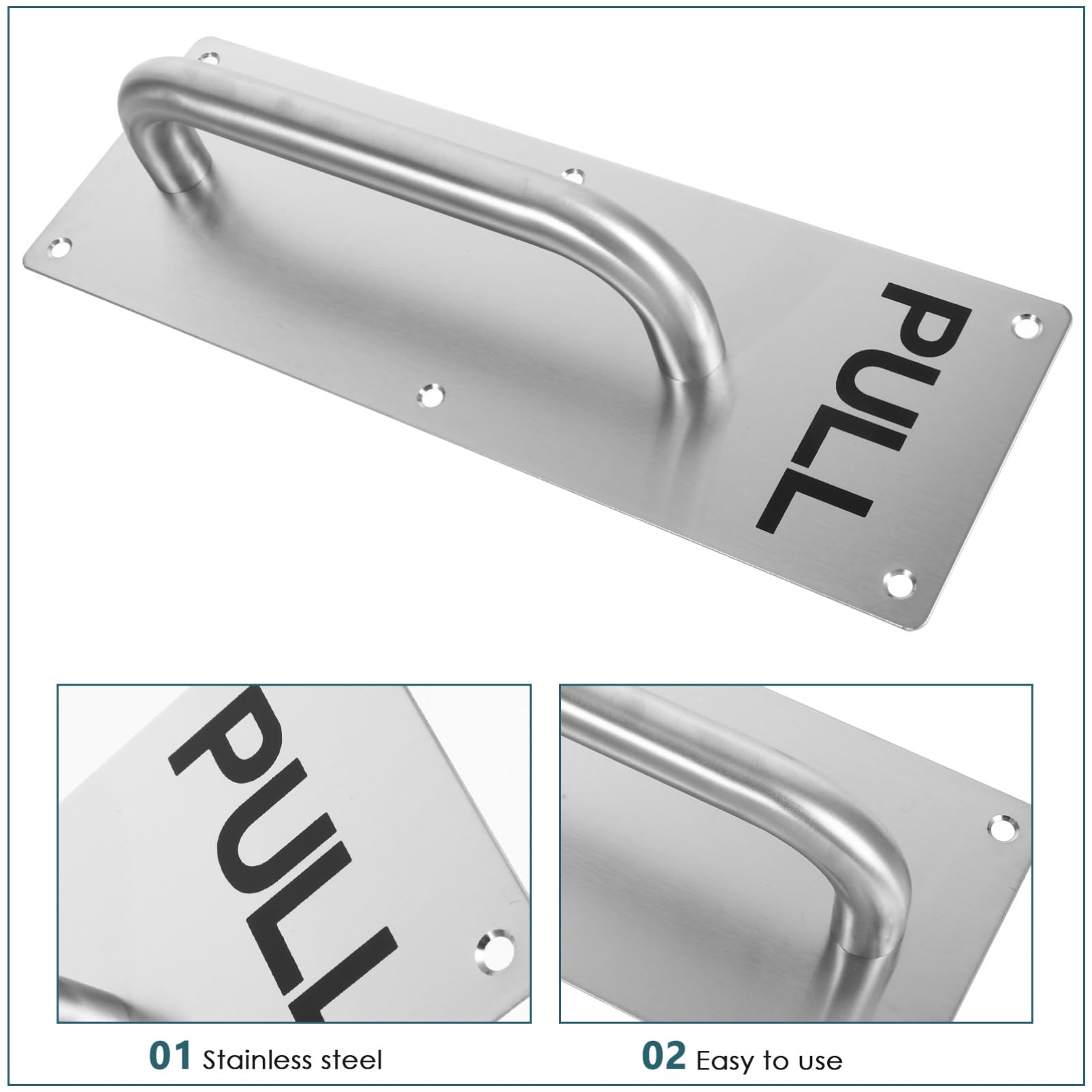 SOLUSTRE Maniglione Per Porta Acciaio Inossidabile Maniglia Pull Commerciale Per Uffici e Bagni Design Elegante Resistente e Facile Da Installare Per Uscite Di Emergenza e Armadi